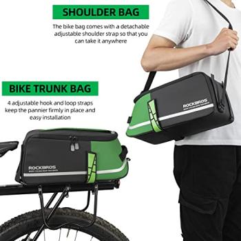 ROCKBROS | Gepäckträgertasche – Wasserdichte 9L Fahrradtasche mit Regenschutz und Schultergurt, in Schwarz
